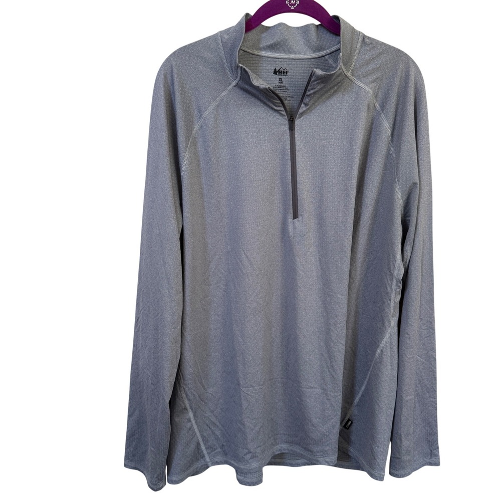 REI Co-op Quarter Zip Pullover Mens XL Gray Active Stretch‎ Performance Shirt